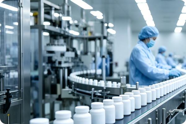 Production and QC for gummies capsules softgels powders and liquids