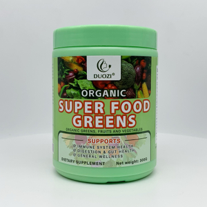 Organic Super Greens Blend with Spirulina, Chlorella & Probiotics for Digestive Health