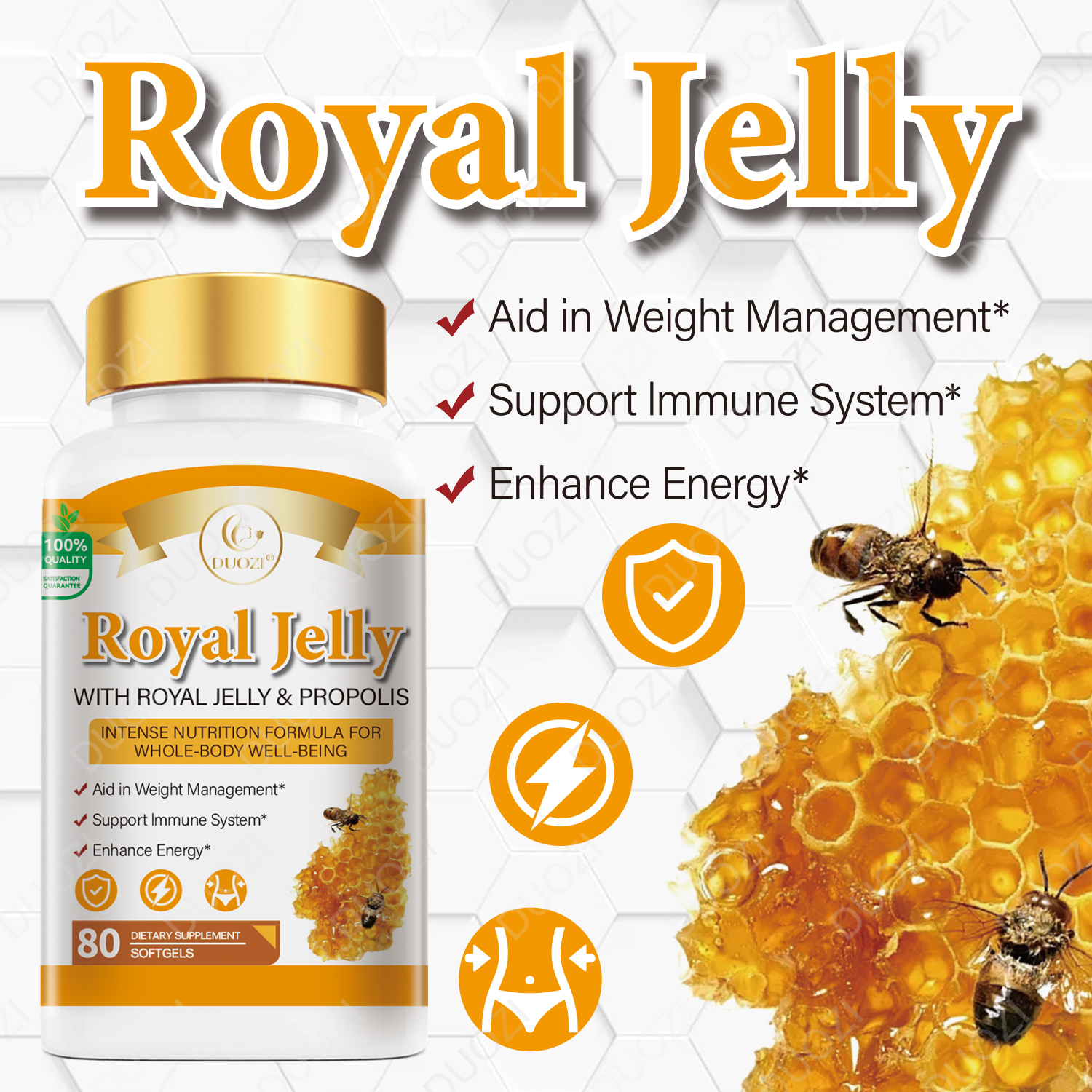 DUOZI Royal Jelly Softgels with 10-HDA