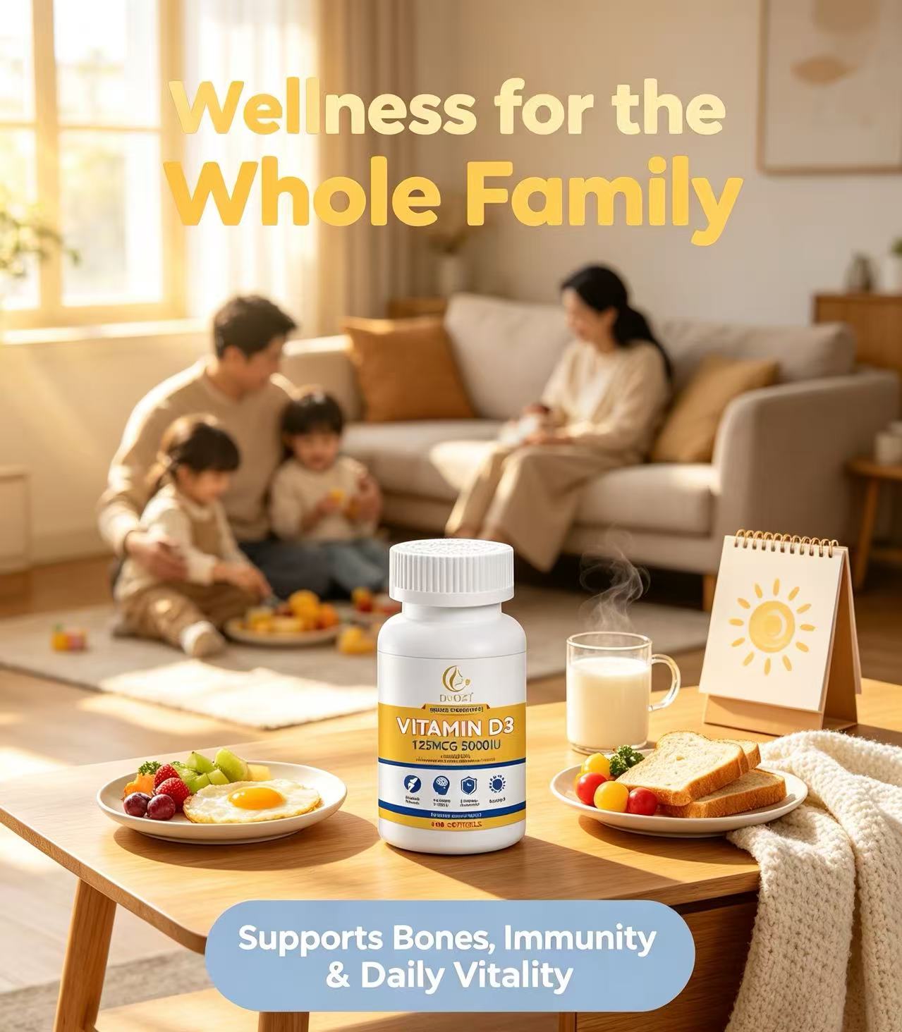 DUOZI Launches Extra Strength Vitamin D3 125MCG (5000IU) Supplement for Bone Health, Immunity & Mood Support