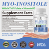 Myo & D-Chiro Inositol Blend, 40:1 Ratio with MTHF Folate & D3, Hormonal Balance Support Capsules