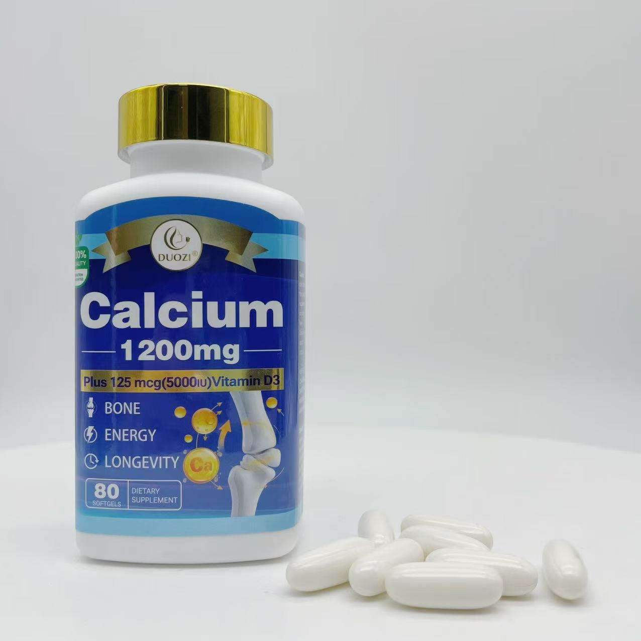 DUOZI Calcium 1200mg with Vitamin D3 | Premium Mineral Wellness Supplement OEM Manufacturer