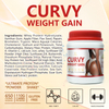 Curvy Bloom Natural Booty Weight Gain Powder Plant-Based Formula for Fuller Lifted Buttocks & Skin Firming