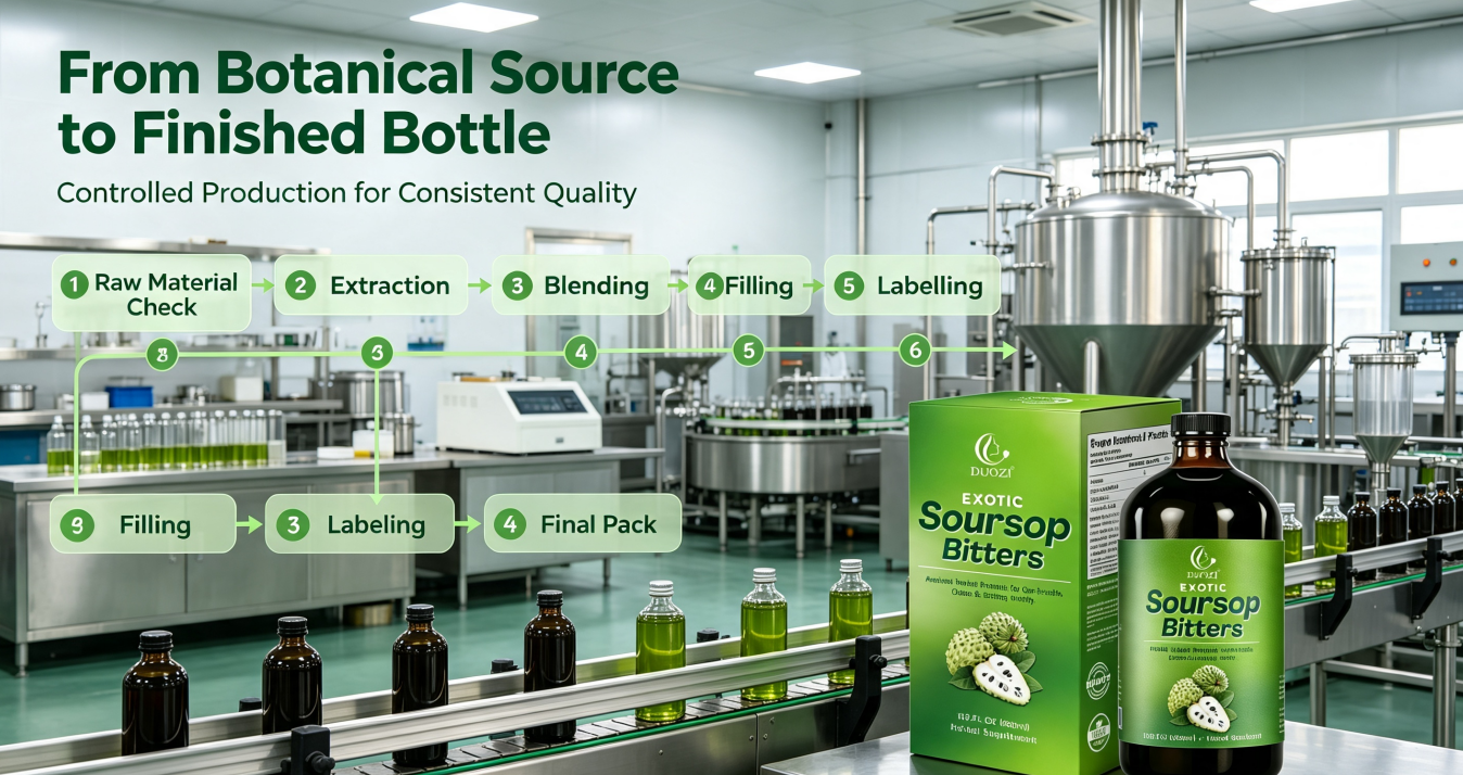 OEM Soursop Bitters Liquid – Private Label Herbal Supplement for Gut Health & Detox