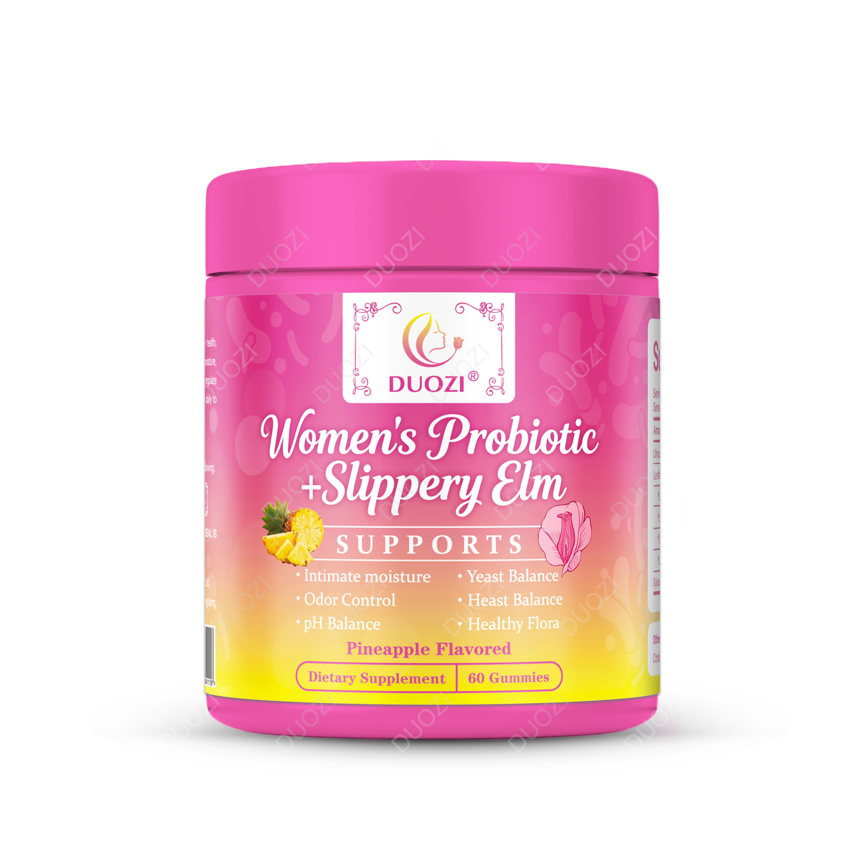 Probiotic Slippery Elm Gummies for Feminine Digestive Support