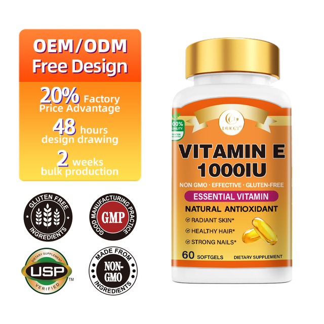 Vitamin E 1000IU Softgels Antioxidant Skin Hair Nails