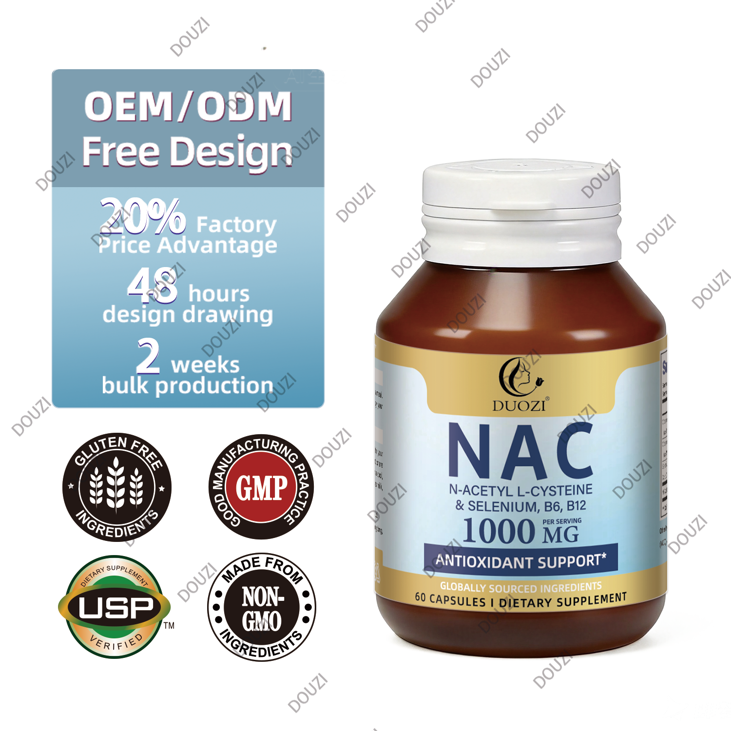 NAC 1000mg Capsules for Energy Immune Antioxidant Support