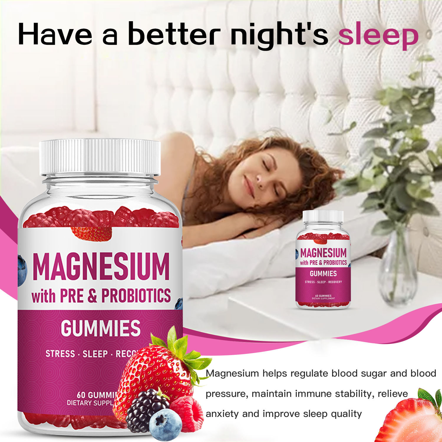 DUOZI vegan magnesium probiotic gummy supplement