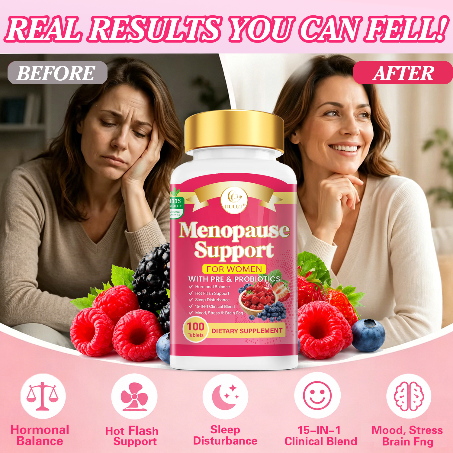 Women's menopause wellness supplement lifestyle